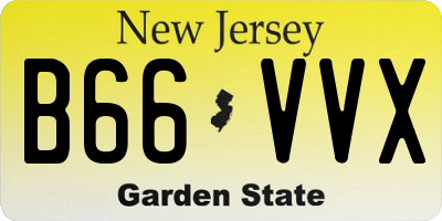 NJ license plate B66VVX