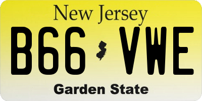 NJ license plate B66VWE