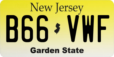 NJ license plate B66VWF