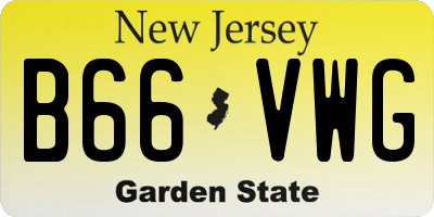 NJ license plate B66VWG