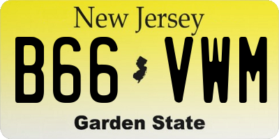 NJ license plate B66VWM
