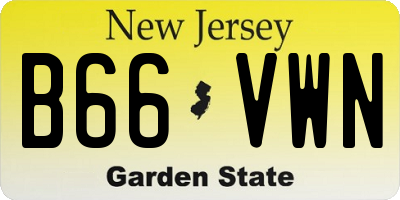 NJ license plate B66VWN