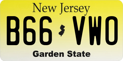 NJ license plate B66VWO