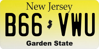 NJ license plate B66VWU