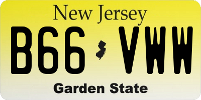 NJ license plate B66VWW