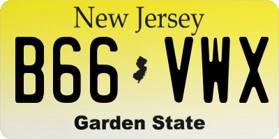 NJ license plate B66VWX