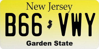 NJ license plate B66VWY
