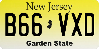 NJ license plate B66VXD