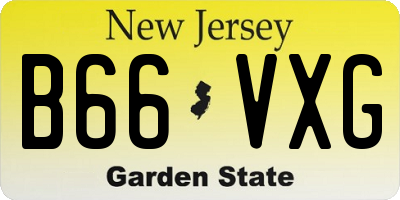 NJ license plate B66VXG