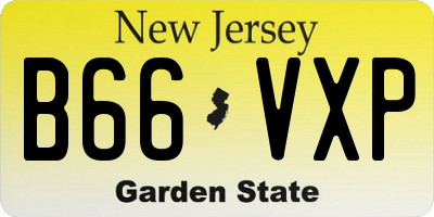 NJ license plate B66VXP