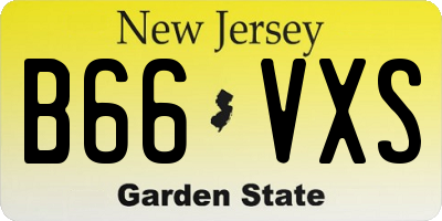 NJ license plate B66VXS