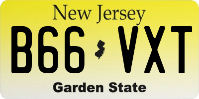NJ license plate B66VXT