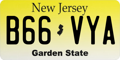 NJ license plate B66VYA