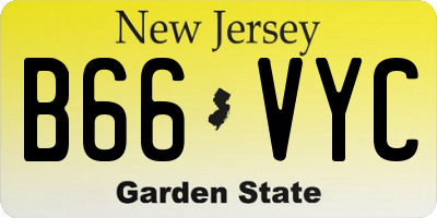 NJ license plate B66VYC