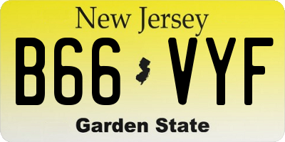 NJ license plate B66VYF