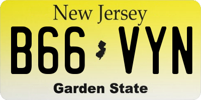 NJ license plate B66VYN