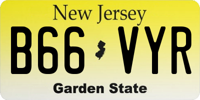 NJ license plate B66VYR