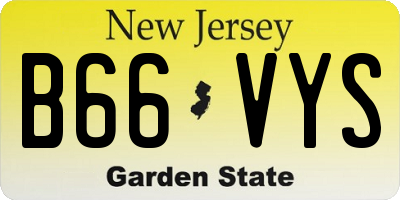 NJ license plate B66VYS
