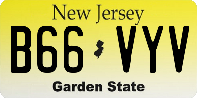 NJ license plate B66VYV