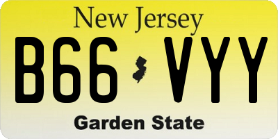 NJ license plate B66VYY