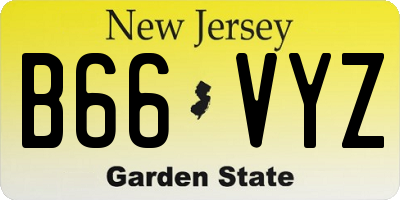 NJ license plate B66VYZ