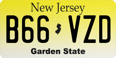 NJ license plate B66VZD