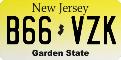 NJ license plate B66VZK