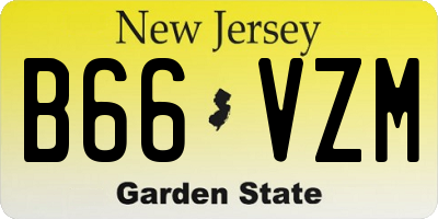 NJ license plate B66VZM