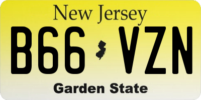 NJ license plate B66VZN