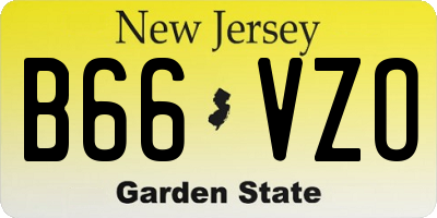 NJ license plate B66VZO
