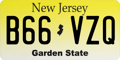 NJ license plate B66VZQ
