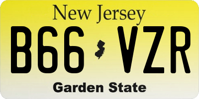 NJ license plate B66VZR