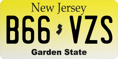 NJ license plate B66VZS