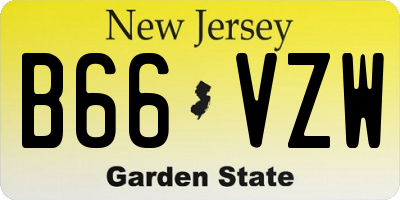 NJ license plate B66VZW