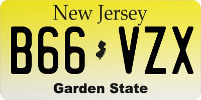 NJ license plate B66VZX