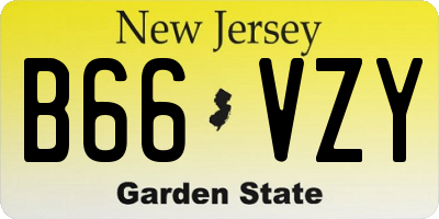NJ license plate B66VZY