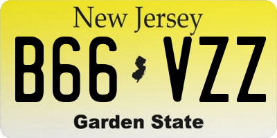 NJ license plate B66VZZ