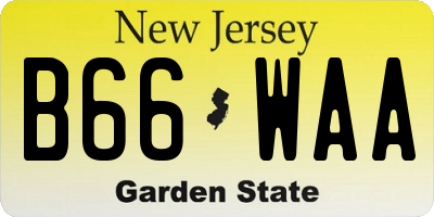 NJ license plate B66WAA