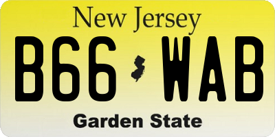 NJ license plate B66WAB