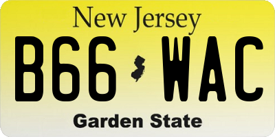 NJ license plate B66WAC
