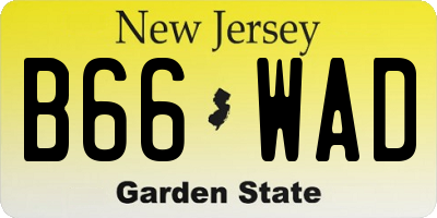 NJ license plate B66WAD