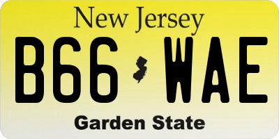 NJ license plate B66WAE