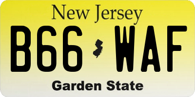 NJ license plate B66WAF