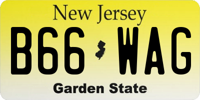 NJ license plate B66WAG