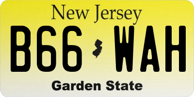 NJ license plate B66WAH