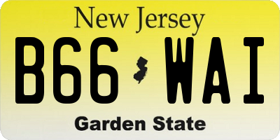 NJ license plate B66WAI