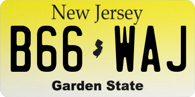 NJ license plate B66WAJ
