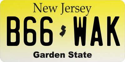 NJ license plate B66WAK
