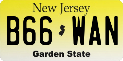 NJ license plate B66WAN