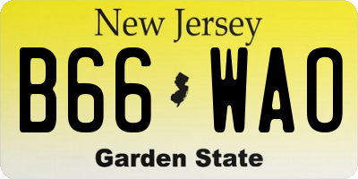 NJ license plate B66WAO